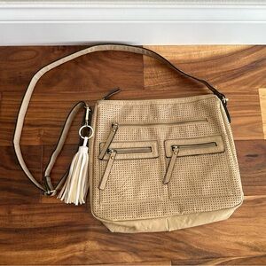 GAL Faux Leather Tan Shoulder Bag